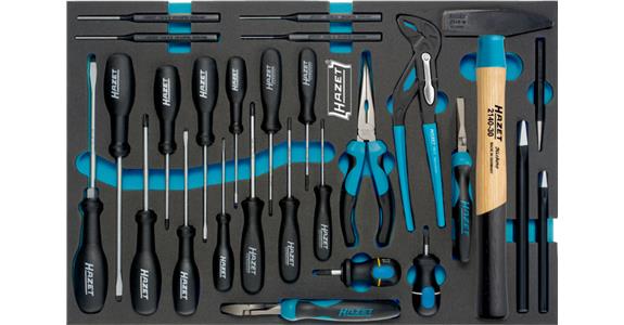 Tool assortment, 27 pieces in 2-component soft foam insert