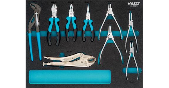 Pliers set 9 pcs in soft foam insert 519x392 mm