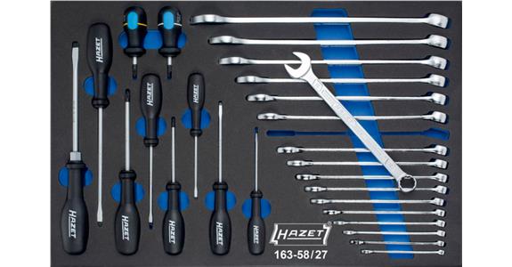 Ring/jaw with screwdriver set 163-58/27 in insert 27 pieces