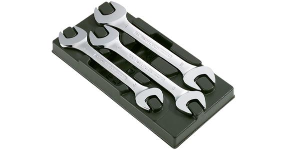 Double open-end wrench set DIN 3110/ISO 10102 drawer box module 3 pcs size 26-32