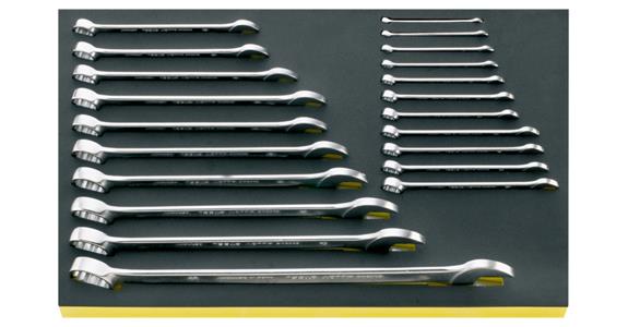 TCS combination spanner set DIN 3113 A, ISO 7738 A, AS-drive, 21 pcs, AF 6-34 mm
