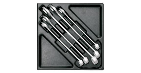 Combination spanner set 5 pcs in 2/3 tool module, UD profile 15° chrome-plated