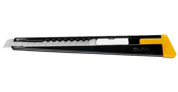 Universal knife with snap-off retractable blade push-button mechanism W=9 mm