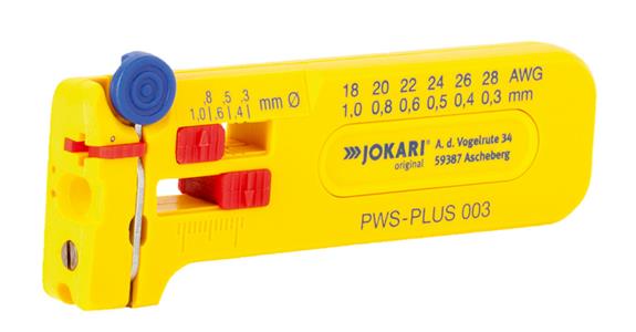 Micro wire-stripping tool, 6-way adjustable for cable dia. 0.3-1.0 mm