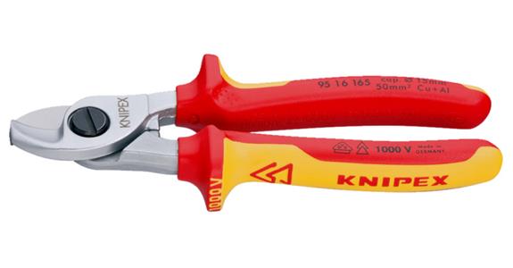 Štípací kleště na kabely VDE KNIPEX, 165 mm, s dvoudílnou rukojetí
