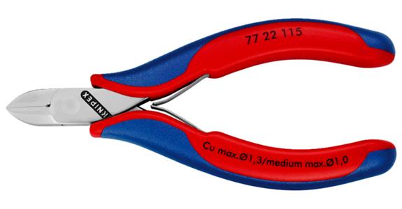 Boční štípací kleště na elektroniku KNIPEX, 115 mm, kulatá hlava
