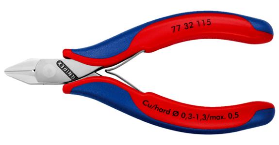Boční štípací kleště na elektroniku KNIPEX, 115 mm, špičatá hlava, malá fazeta
