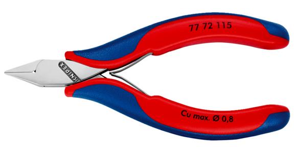 Boční štípací kleště na elektroniku KNIPEX, 115 mm, šp. min. hl. s malým zkos.