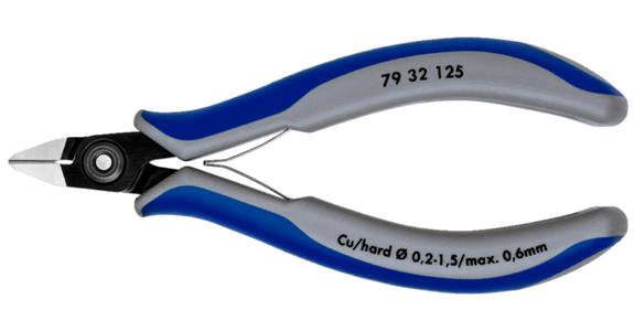 Boční štípací kleště na elektroniku KNIPEX, 125 mm, špičatá hlava se zkosením