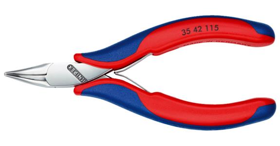 Uchopovací kleště na elektroniku KNIPEX, 115 mm, ploché kul. čelisti, šikmé 45°