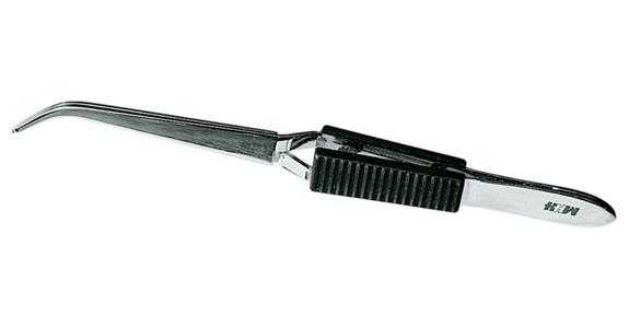 Soldering cross tweezers, bent, fine tip, thermal insulation, length 160 mm