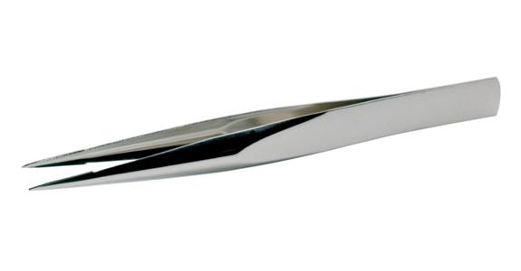 Precision tweezers hollow tip, polished, sensitive, length 112 mm