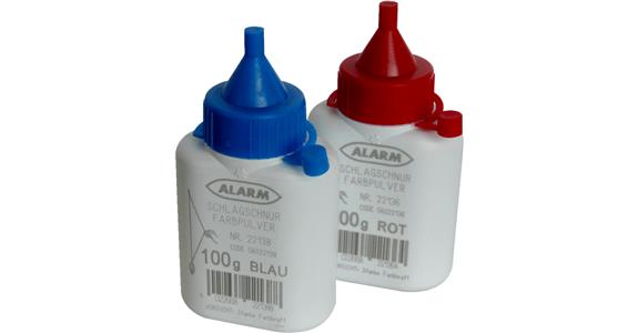 Paint powder for chalk line reel, blue bottle with 100 grams