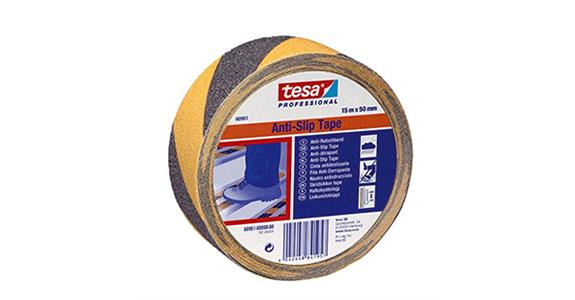 Non-slip tape, type 60951, yellow/black, W 50 mm, L 15 m