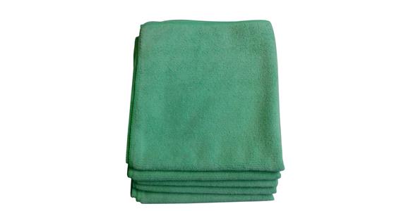 Microfibre cloth, green, 40x40 cm pack = 5 pieces