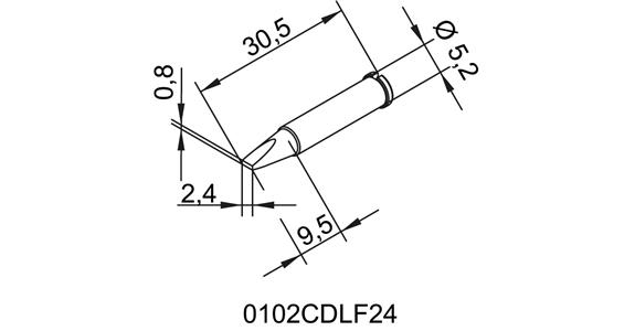 Replacement soldering tip CD LF24 chisel-shaped f. i-CON nano cat.no. 70055 101