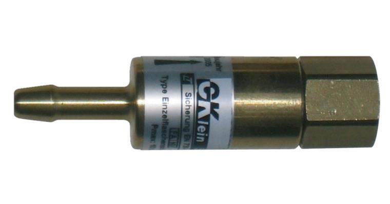 1070621102 Zpětný ventil pro rukojeť hořáku kyslík 6 mm T 1/4 levý