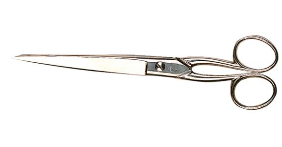 Paper scissors nickel-plated 250 mm, lower cutting edge serrated
