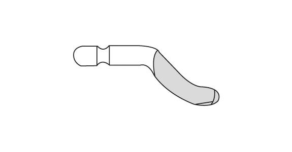 Replacement blade B shank dia. 2.6 mm shape B10 TIN-coated for long service life
