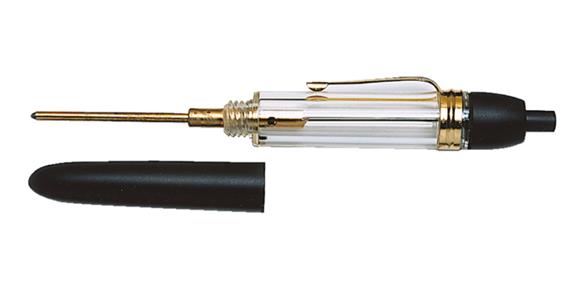 Drop oiler with clip 5 ml, length 140 mm, made of transparent Cellidor