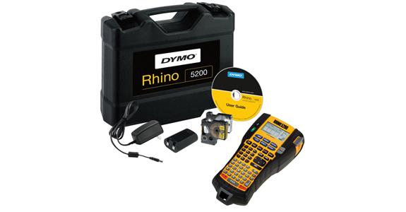Průmyslový štítkovací přístroj DYMO Rhino 5200 Kit Case v pevném kufříku.