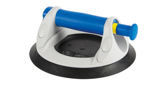Pump-activated vacuum lifter plastic, ret. force approx. 120kg w/1 suction disc
