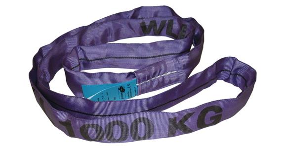 Round sling, polyester, load 1000 kg, length 1.0 m, EN1492-2, purple