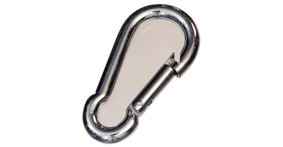 Snap hook similar to DIN 5299 C, zinc-plated, 100x10 mm, load 350 kg
