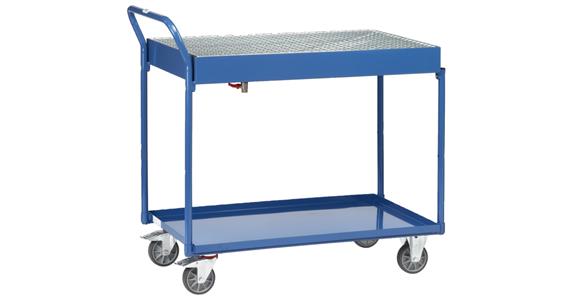 Stolový vozík s vanou 2722, ložná pl. 1000x600 mm, 250 kg, 2 ocel. pl. vany