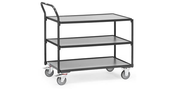 Light table trolley 3 shelves loading surface 1000x600 mm load 300 kg RAL 7016