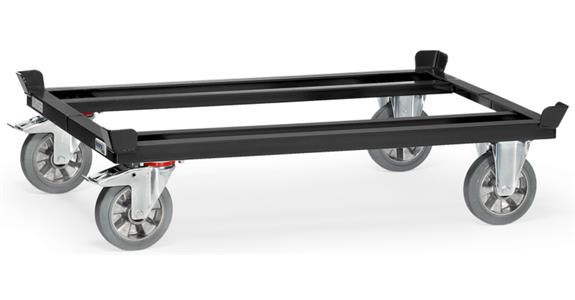 Pallet trolley elastic loading surface 1210 x 810mm load cap. 1200 kg RAL 7016