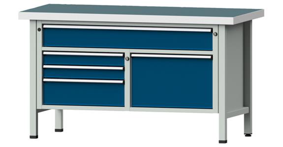 Díl. stůl ANKE model 256 V, panel s univ. potahem, 1500x700x850mm, RAL7035/5010