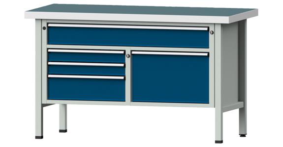 Díl. stůl ANKE model 256 V, panel s univ. potahem, 1500x700x900mm, RAL 7035/5010