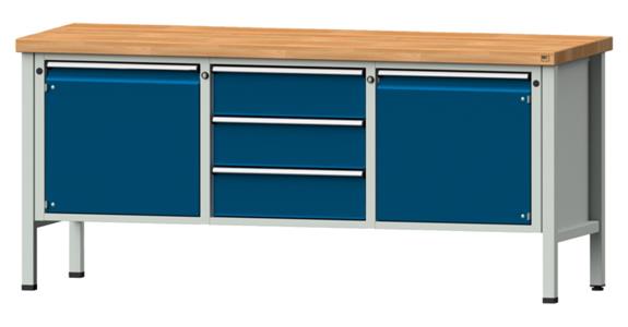 Díl.stůl ANKE, model 122 V, deska z bukového masivu 2000x700x900 mm,RAL7035/5010