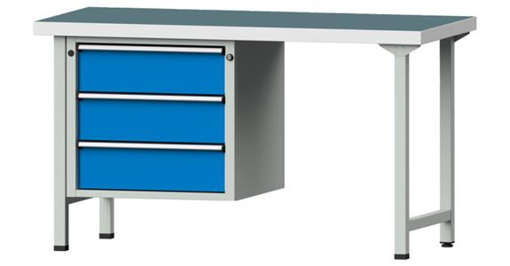 Combination workbench 1500x700x850mm model 706V universal plate RAL7035/5012