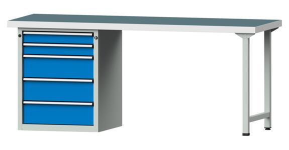 Combination workbench 2000x700x850mm model 830V universal plate RAL7035/5012