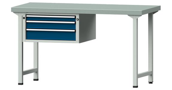 ANKE, kombi. prac. stůl 502 V, deska se Zn plech., 1500x700x850 mm, RAL7035/5010