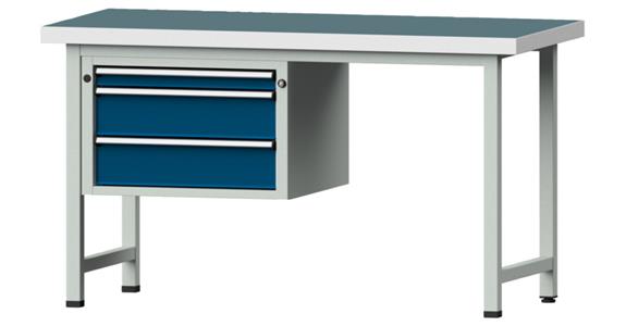 Combination workbench 1500x700x850mm model 602V universal plate RAL7035/5010