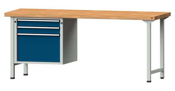 ANKE, kombi. prac. stůl 722 V, mas. buková deska, 2000x700x850 mm, RAL7035/5010