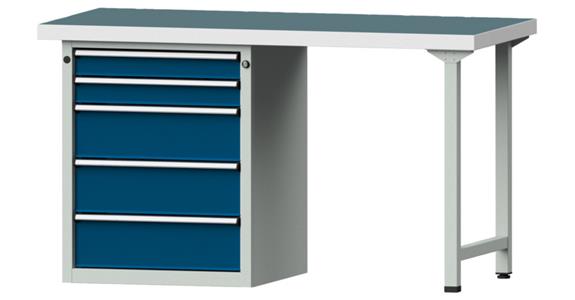 Combination workbench 1500x700x850mm model 810V universal plate RAL7035/5010
