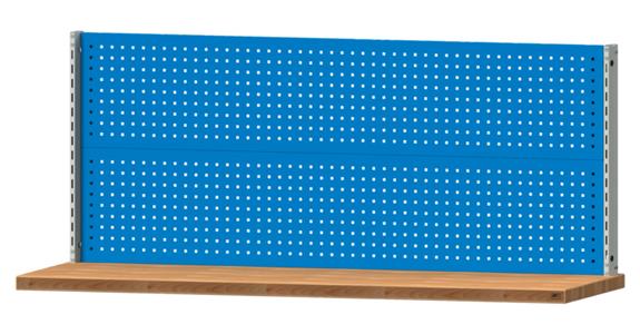 Workbench superstructure WxH 2000x800 mm 2x perforated metal plate RAL 7035/5012