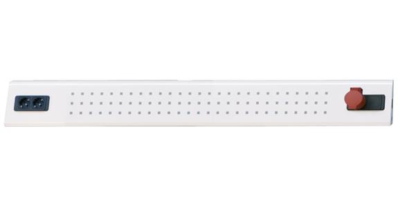 Power strip 2000x90x170mm RAL7035 2x Schuko sockets 230V/1x CEE socket 400V