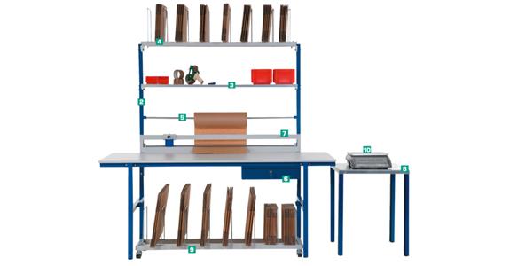 Add-on magazine zn p. sheet steel incl. 8 comp. dividers WxDxH 1420x300x400 mm