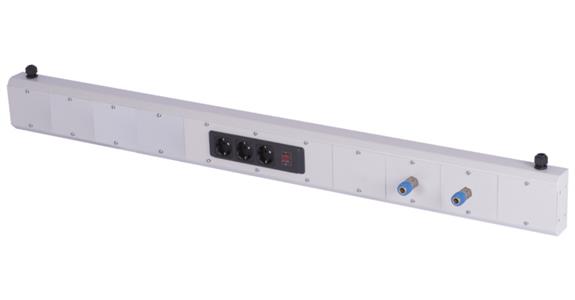 Energy duct 3x Schuko socket 1x on/off switch 2x pneumatic 1500x60x130 mm