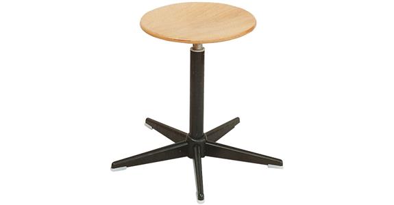 Workshop swivel stool wood seat dia. 350mm hidden spindle seat height 450-570mm