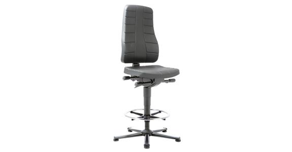 Work swivel chair All-In-One gl. run.+foot ring seat height 620-900 mm PU foam