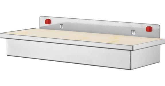 Tool holder box w/ wooden panel for self-drilling HxWxD 55x340x135mm alu.-col.