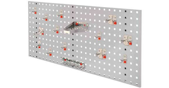 Starter set 5 1x perf. plate light grey 450x1000mm, 15x tool holder alu-coloured