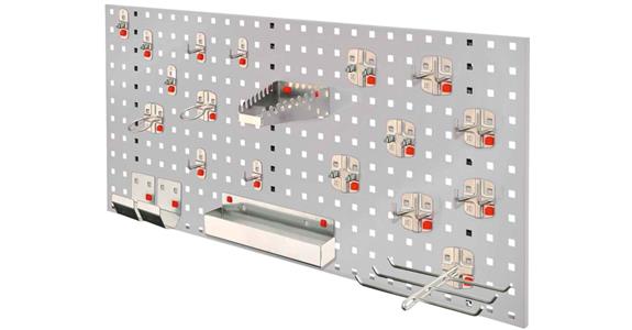 Starter set 7 1x perf. plate light grey 450x1000mm 21x tool holder alu-coloured