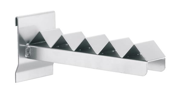 Wave-form holder for slotted plates spacing 55 mm LxW 200x40 mm load cap. 17 kg